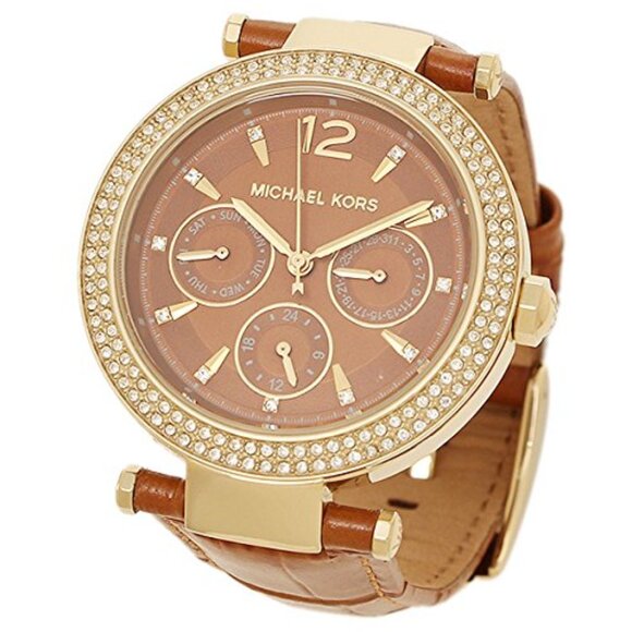 Michael Kors MK2546 Parker Brown Dial Croc Band Women's Watch NEW $225 - Picture 1 of 10